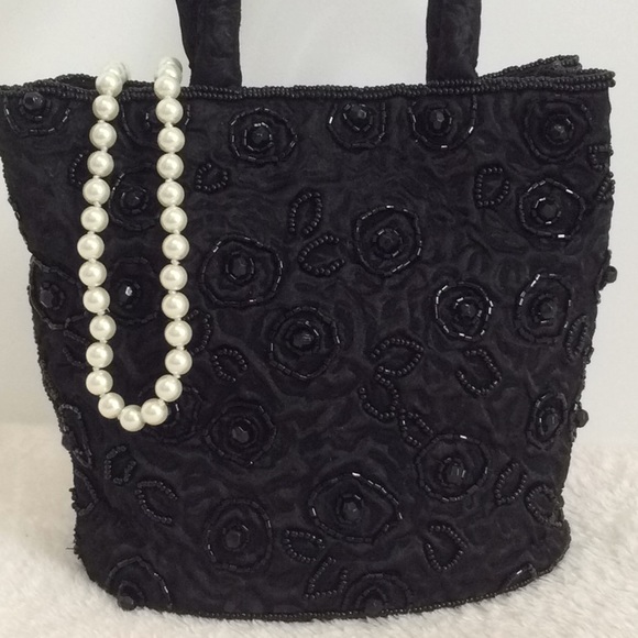 Longboom Black Beaded Handbag - Picture 1 of 10